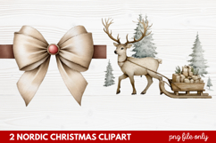 2 Nordic Christmas Clipart | Scandinavian Holiday PNG Product Image 1