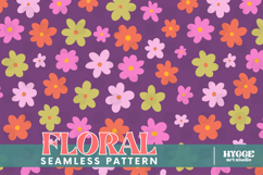 Retro Flowers Seamless Pattern Floral Png Sublimation Daisy Product Image 1