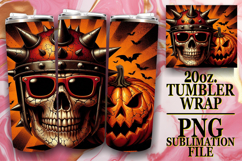 Sublimation Wonders 20oz tumbler wrap, Skull Product Image 1