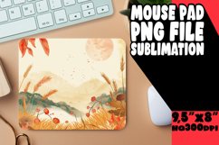 Autumn Landscape Mouse Pad Watercolor Art Product Image 1