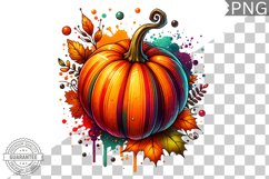 Pumpkin Flowers Sublimation - Clipart PNG Design Product Image 1