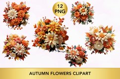 12 PNG Autumn flowers clipart, Autumn flowers sublimation Product Image 3