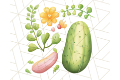 Pastel Watercolor Spring Clipart, Cheerful Floral Png Design Product Image 4