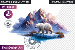 Watercolor Polar Bear Arctic Wildlife animal Illustration Product Image 1