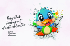 Cute duck breaking out of wall clipart sublimation Product Image 1