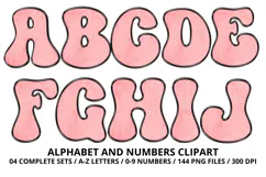 Summer Alphabet & Numbers PNG Clipart Doodle Letters 300 DPI Product Image 2