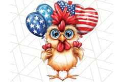 Patriotic Chicken Clipart Png, Funny 4th of July PNG Graphic Product Image 4