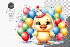 Party animals, Duckling clipart, Birthday clipart Product Image 1