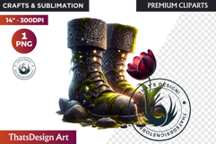 Halloween Character Boots - Spooky Gothic Clipart PNG Product Image 1