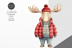 Christmas clipart, Moose clipart, Winter clipart Product Image 1