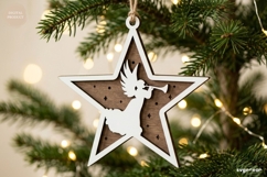 Nativity Star Ornament Laser Cut | Christmas | SVG Product Image 1