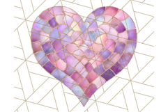 Stained Glass Heart PNG Clipart in Pastel and Bright Colors Product Image 4