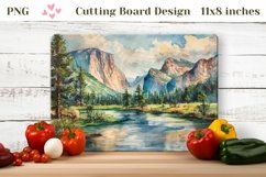 Vintage Mountains Cutting Board, Forest Cutting Board Design Product Image 1