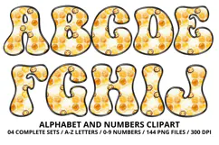 Honey bee Alphabet png clipart, honey bee letters doodle Product Image 2