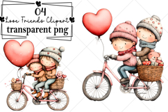 Whimsical Love Friends Clipart Watercolor PNG Product Image 1