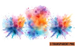Color Splash Watercolor Clipart, Product Image 1