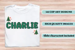 Christmas Alphabet png clipart, christmas letters doodle Product Image 6