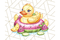 Summer Rubber Duck Clipart PNG, Cute Yellow Ducks Clip Art Product Image 4