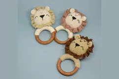 Lion baby rattle crochet pattern PDF amigurumi newborn gift Product Image 5