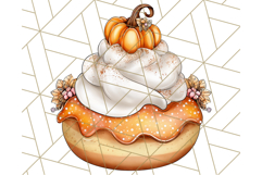 Fall Donut Clipart PNG, Autumn Donuts With Pumpkins Product Image 4