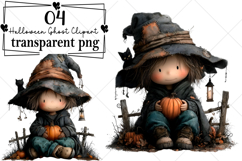 Halloween Ghost Clipart Watercolor PNG Product Image 1