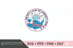 Sweet land of liberty god bless America SVG,4th of July SVG Product Image 1