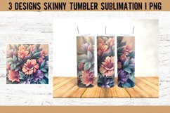 Flowers 3D Tumbler Sublimation PNG I Tumbler Wrap Product Image 4