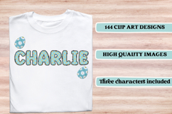 Easter Day Digital Papers, easter day doodle letters Product Image 6