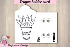 Succulent cactus Coloring Card holder svg, print and cut Product Image 2