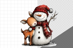 Watercolor Snowman Clipart, Whimsical, Product Image 5