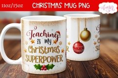 Teacher christmas mug wrap PNG, Teaching mug wrap png Product Image 2