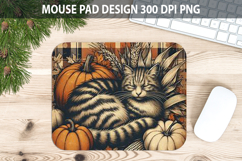Cat Mouse pad Sublimation - Thanksgiving PNG Design Product Image 1