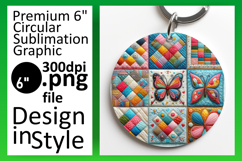 Whimsical Circle Design Car Coaster , Patchwork Product Image 1