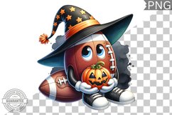 Halloween Football Sublimation - Clipart PNG Design Product Image 1