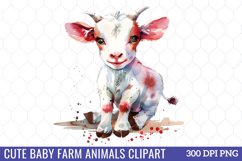 Cute Baby Farm Animals Clipart Bundle Product Image 13