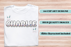 Easter Blooms Alphabet &amp; Numbers Clipart PNG Set Product Image 6