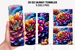 Flower Skinny Tumbler 20oz Wrap Design, Summer Tumbler Wrap Product Image 1