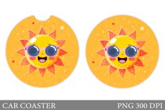 Positive Sun Car Coaster Design. Cute Sun Sublimation Product Image 1
