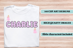 Princess Alphabet png clipart, princess letters doodle Product Image 6