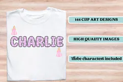 Princess Alphabet png clipart, princess letters doodle Product Image 6
