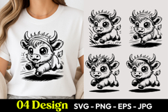 Funny Cow Cartoon SVG PNG Product Image 1