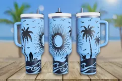 Palm Trees Engraved 40oz Tumbler Svg | Tumbler Wrap Product Image 1