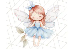 Pastel Blue Fairy Garden Clipart, Enchanted Cottagecore Png Product Image 4
