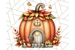 Fall Fairy House Clipart PNG, Autumn Homes and Decor Product Image 4