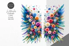 Angel wings clipart, Watercolor clipart, Fantasy clipart Product Image 1