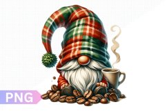 Christmas Coffee Gnome Sublimation Clipart PNG Product Image 1