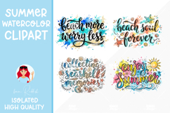 Summer Quotes Watercolor Cliparts Product Image 1