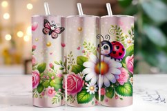 Ladybug Valentine's Day Tumbler Wrap Sublimation Product Image 1
