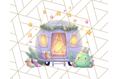 Alien Christmas Clipart, Cute Outer Space Holiday PNG Product Image 4