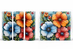 Floral Tumbler Wrap. Flowers Tumbler Sublimation Product Image 2